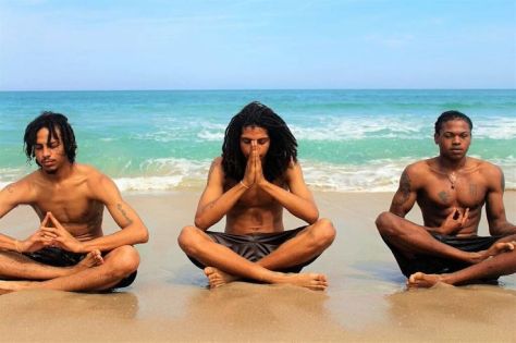black men meditating