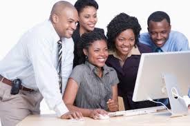 happy ass black people on computer
