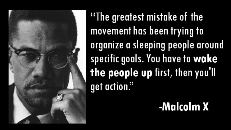 malcolm x quote sleeping people