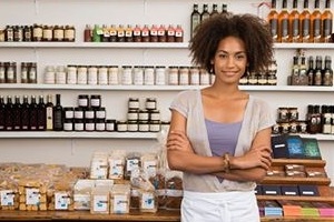 black business girl with afro