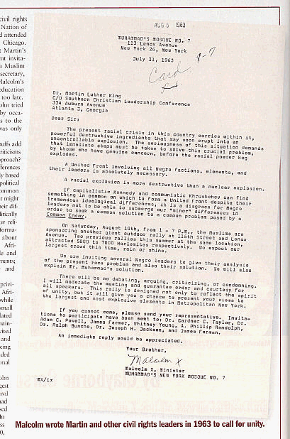 letter from malcolm to martin